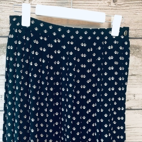 Vintage Josephine Chaus Crown Print Pleated Skirt Size 10 - Picture 4 of 14